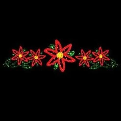 6' X 22' Five Poinsettias, LED
