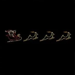31' Santa & Sled With Reindeer Skyline, LED