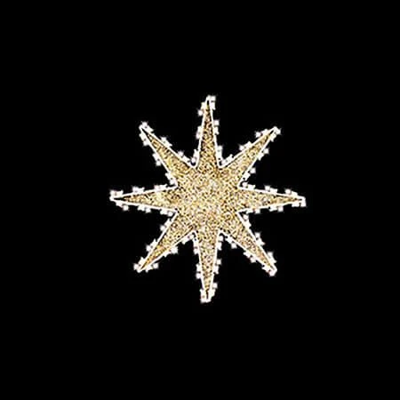 3' 2D 8-Point Glittered Star Tree Topper, LED 3 3' 2D 8-Point Glittered Star Tree Topper, LED