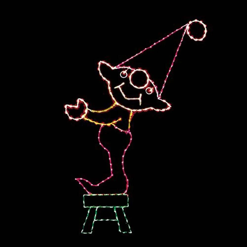 10' Elf On Stool, LED 3 10' Elf On Stool, LED