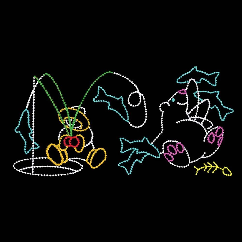 12' X 24' Animated Eskimo Fishing And Polar Bear Snacking, LED 3 12' X 24' Animated Eskimo Fishing And Polar Bear Snacking, LED