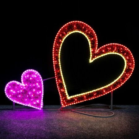 5.5' 2D LED Hearts - Red And Pink Twinkle 3 5.5' 2D LED Hearts - Red And Pink Twinkle