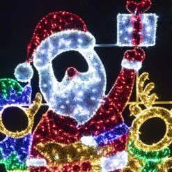 6' Santa, Elf And Reindeer With Presents -Christmas Designers 2d serp b