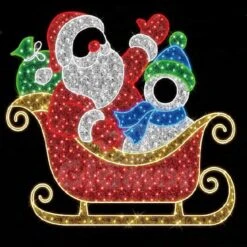 7' Santa, Snowman And Sleigh - Photo Op Display -Christmas Designers 2d ssanta7 1