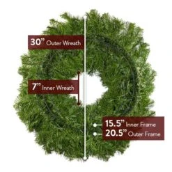 30" Lit Warm White Deluxe Oregon Fir Wreath - Bow Option Available 10 30" Lit Warm White Deluxe Oregon Fir Wreath - Bow Option Available -Christmas Designers 30 dof back diagram