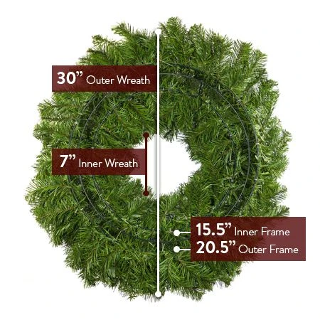 30" Lit Warm White Deluxe Oregon Fir Wreath - Bow Option Available 6 30" Lit Warm White Deluxe Oregon Fir Wreath - Bow Option Available - Image 4