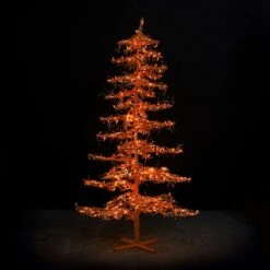 11' Ice Sculpture Christmas Tree - Amber/Orange