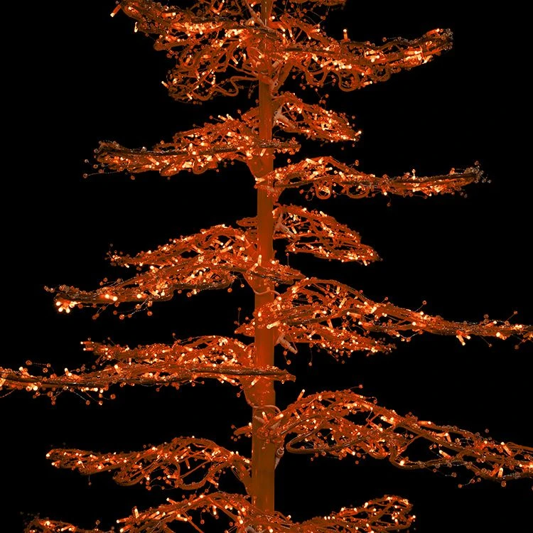 9' Ice Sculpture Christmas Tree - Amber/Orange 4 9' Ice Sculpture Christmas Tree - Amber/Orange - Image 2