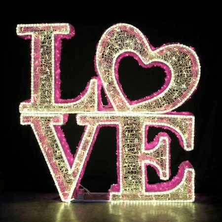 5.5' 3D LED Love - Warm White And Pink Twinkle 4 5.5' 3D LED Love - Warm White And Pink Twinkle - Image 2