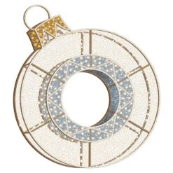 10' 3D LED Ornament Icon - W/Silver Garland And Warm White Lights 5 10' 3D LED Ornament Icon - W/Silver Garland And Warm White Lights -Christmas Designers 3d loi 10 gs ww 1