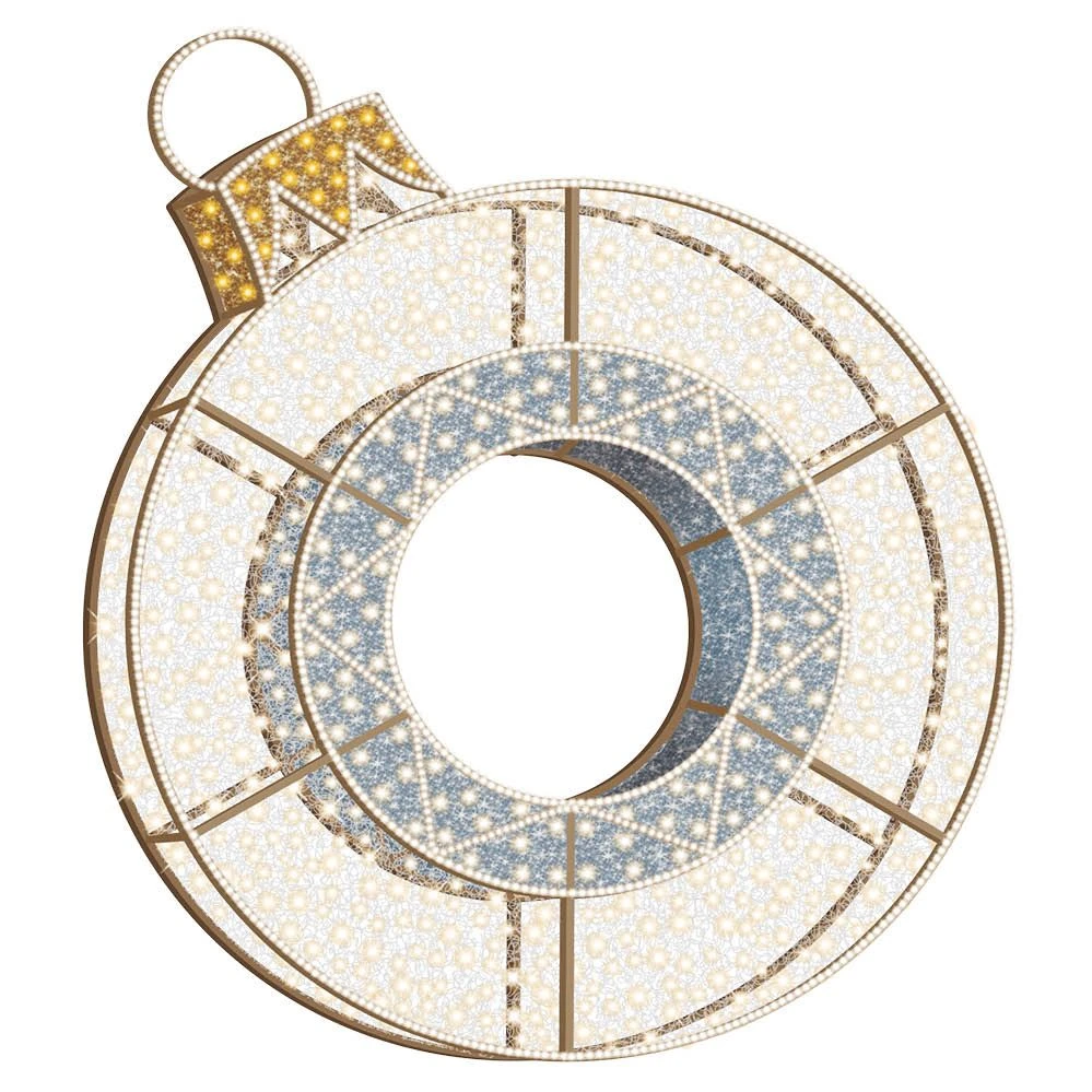 10' 3D LED Ornament Icon - W/Silver Garland And Warm White Lights 4 10' 3D LED Ornament Icon - W/Silver Garland And Warm White Lights - Image 2