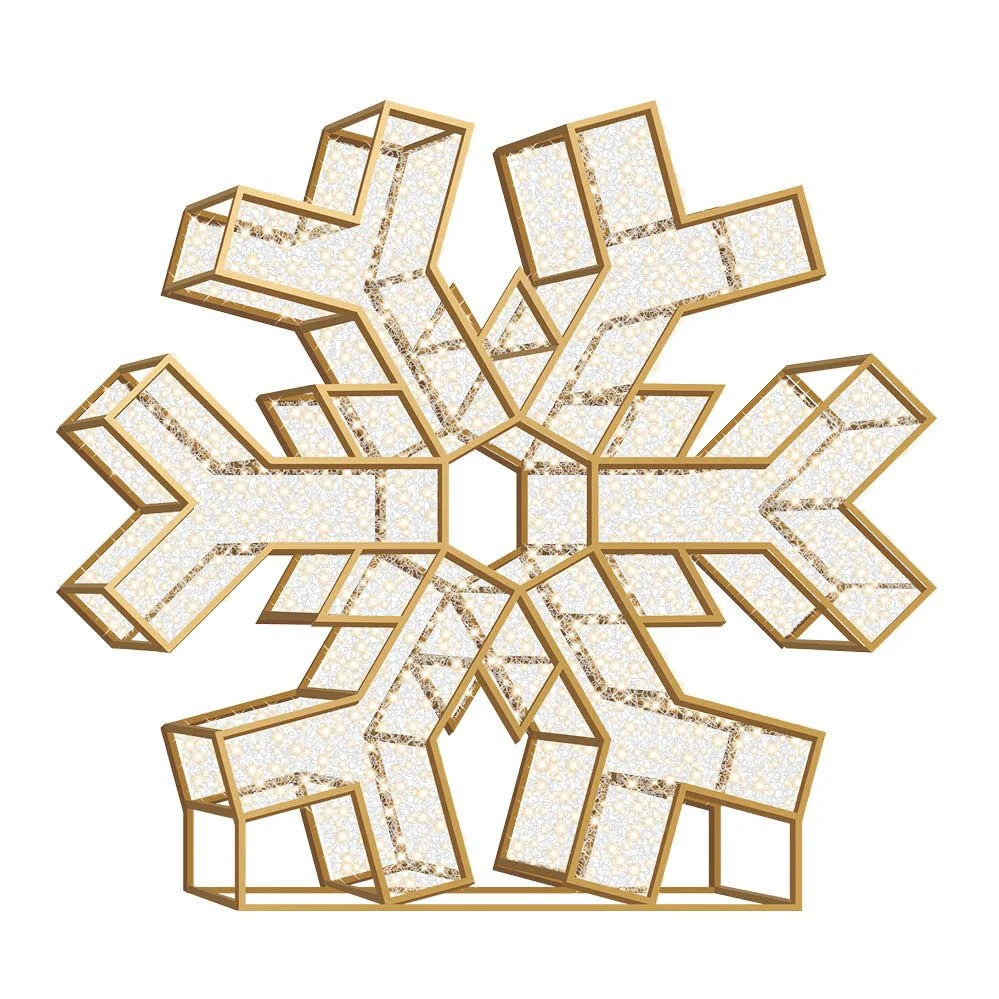 10' Giant LED 3D Snowflake - Warm White - Radiant 4 10' Giant LED 3D Snowflake - Warm White - Radiant - Image 2