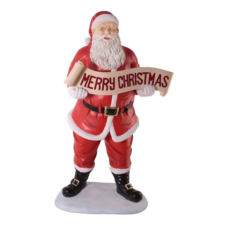 5' Santa W/Christmas Banner 3 5' Santa W/Christmas Banner