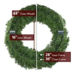 48" Lit Red Deluxe Oregon Fir Wreath - Bow Option Available 10 48" Lit Red Deluxe Oregon Fir Wreath - Bow Option Available -Christmas Designers 48 dof wreath back diagram 1 1 1