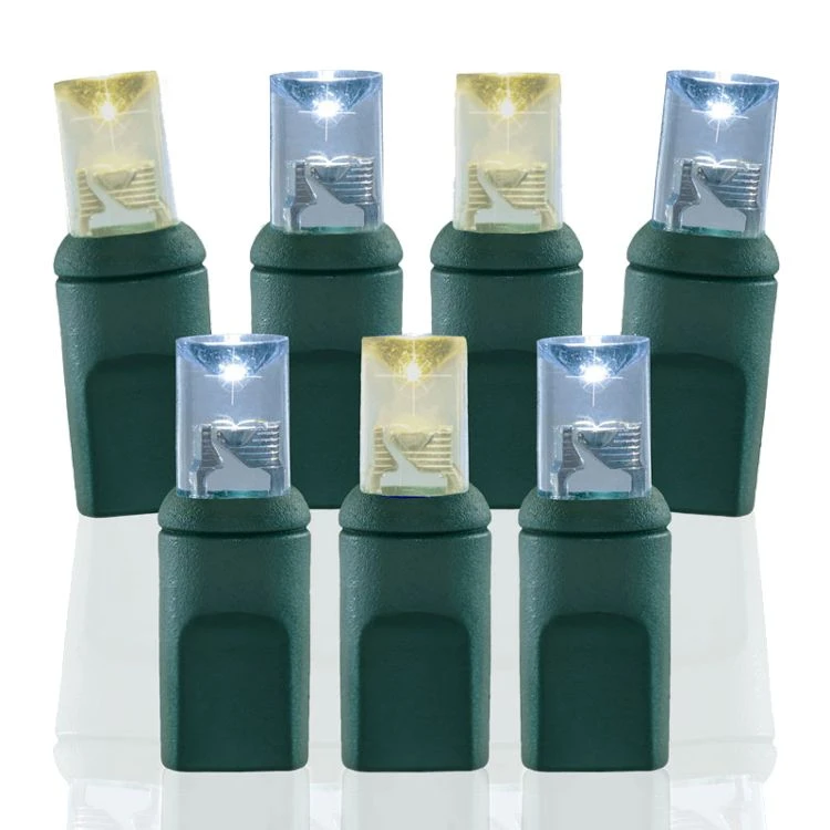 Wide Angle Conical - 6" Spacing, 50 Bulb, Grn Cord, UL Coaxial RY Plug - Full Wave - Warm White And Pure White 3 Wide Angle Conical - 6" Spacing, 50 Bulb, Grn Cord, UL Coaxial RY Plug - Full Wave - Warm White And Pure White