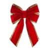 18" Red Velvet With Gold Trim Christmas Bow -Christmas Designers b vb 18 rgt