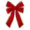24" Red Velvet With Gold Trim Christmas Bow -Christmas Designers b vb 24 rgt