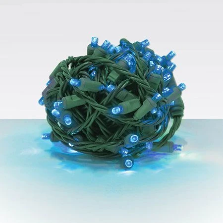 70 Light Blue 5 Mm Wide Angle Conical LED Christmas Lights - Balled 3 70 Light Blue 5 Mm Wide Angle Conical LED Christmas Lights - Balled