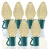 26 Light Warm White C7 LED Christmas Lights - 8" Spacing