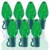 26 Light Green C7 LED Christmas Lights - 8" Spacing
