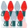 26 Light Pure White & Red C7 LED Christmas Lights - 8" Spacing 2 26 Light Pure White & Red C7 LED Christmas Lights - 8" Spacing -Christmas Designers c7 268 pwr