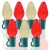 26 Light Warm White & Red C7 LED Christmas Lights - 8" Spacing 2 26 Light Warm White & Red C7 LED Christmas Lights - 8" Spacing -Christmas Designers c7 268 wwr