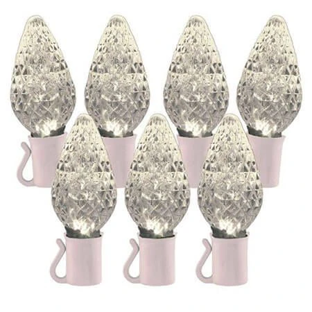 26 Light Warm White C9 LED Christmas Lights - 8" Spacing - White Wire 3 26 Light Warm White C9 LED Christmas Lights - 8" Spacing - White Wire