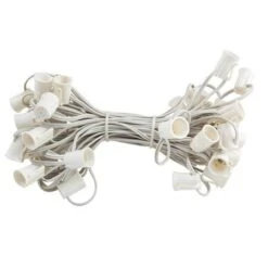 C9 Cord, 18" Spacing, White Wire, SPT-1, 50'