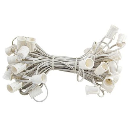 C9 Cord, 36" Spacing, White Wire, SPT-1, 50' 3 C9 Cord, 36" Spacing, White Wire, SPT-1, 50'