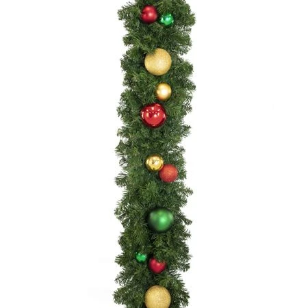 Decorated 9' X 14" Garland Unlit, Colors Of The Holiday 6 Decorated 9' X 14" Garland Unlit, Colors Of The Holiday - Image 4