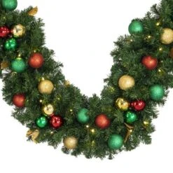 Decorated 9' X 14" Garland Lit, Traditional 8 Decorated 9' X 14" Garland Lit, Traditional -Christmas Designers dg 914 led t a
