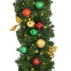 Decorated 9' X 14" Garland Lit, Traditional 9 Decorated 9' X 14" Garland Lit, Traditional -Christmas Designers dg 914 led t c