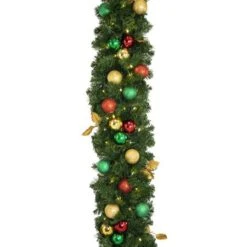 Decorated 9' X 14" Garland Lit, Traditional 10 Decorated 9' X 14" Garland Lit, Traditional -Christmas Designers dg 914 led t d