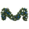 Decorated 9' X 18" Garland Lit, Blue And Silver -Christmas Designers dg 918 led bs b