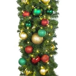 Decorated - 9' X 18" Oregon Fir Garland - LED - DELUXE Colors Of The Holiday 7 Decorated - 9' X 18" Oregon Fir Garland - LED - DELUXE Colors Of The Holiday -Christmas Designers dg 918 led del coth 2 crop