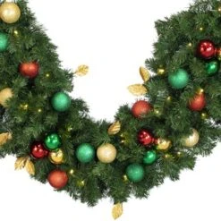 Decorated 9' X 18" Garland Lit, Traditional 8 Decorated 9' X 18" Garland Lit, Traditional -Christmas Designers dg 918 led t a