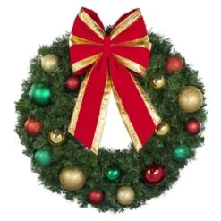30" Unlit Decorated Wreath - Colors Of The Holidays - Bow Option Available -Christmas Designers dw 30 coth b vb 12 rgt1