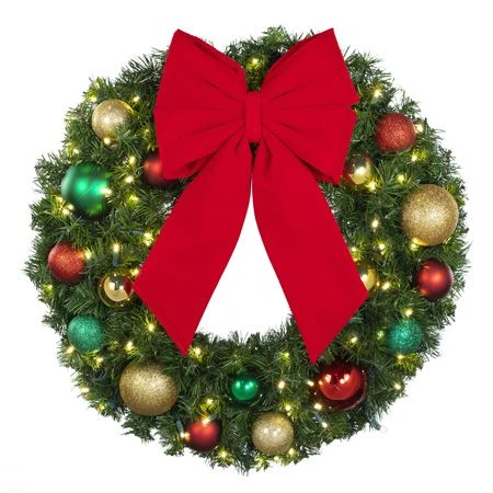 30" Lit LED Warm White Decorated Wreath - Colors Of The Holidays - Bow Option Available 4 30" Lit LED Warm White Decorated Wreath - Colors Of The Holidays - Bow Option Available - Image 2