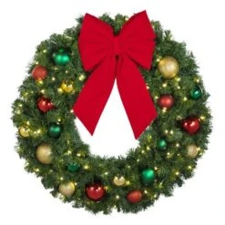 36" Lit LED Warm White Decorated Wreath - Colors Of The Holidays - Bow Option Available 8 36" Lit LED Warm White Decorated Wreath - Colors Of The Holidays - Bow Option Available -Christmas Designers dw 36 led coth b vb 12 r1