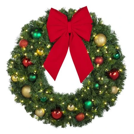 36" Lit LED Warm White Decorated Wreath - Colors Of The Holidays - Bow Option Available 5 36" Lit LED Warm White Decorated Wreath - Colors Of The Holidays - Bow Option Available - Image 3