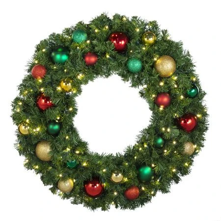 36" Lit LED Warm White Decorated Wreath - Colors Of The Holidays - Bow Option Available 3 36" Lit LED Warm White Decorated Wreath - Colors Of The Holidays - Bow Option Available