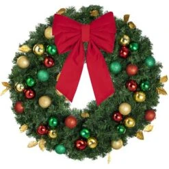 36" Unlit Decorated Wreath - Traditional Décor - Bow Option Available 8 36" Unlit Decorated Wreath - Traditional Décor - Bow Option Available -Christmas Designers dw 36 t b vb 12 r