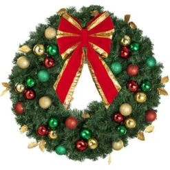 36" Unlit Decorated Wreath - Traditional Décor - Bow Option Available 7 36" Unlit Decorated Wreath - Traditional Décor - Bow Option Available -Christmas Designers dw 36 t b vb 12 rgt