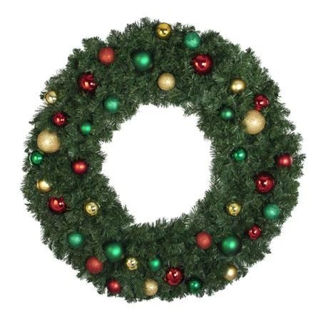 48" Unlit Decorated Wreath - Colors Of The Holidays - Bow Option Available 3 48" Unlit Decorated Wreath - Colors Of The Holidays - Bow Option Available