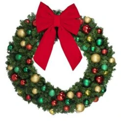 48" Unlit Decorated Wreath - DELUXE Colors Of The Holidays - Bow Option Available 8 48" Unlit Decorated Wreath - DELUXE Colors Of The Holidays - Bow Option Available -Christmas Designers dw 48 del coth b vb 18 r