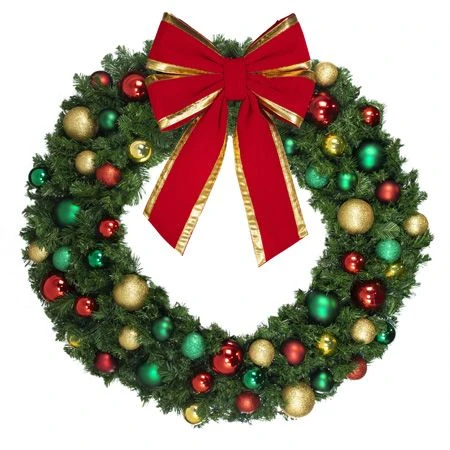48" Unlit Decorated Wreath - DELUXE Colors Of The Holidays - Bow Option Available 4 48" Unlit Decorated Wreath - DELUXE Colors Of The Holidays - Bow Option Available - Image 2