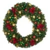 48" Lit LED Warm White Decorated Wreath - Elegant Poinsettia - Bow Option Available 2 48" Lit LED Warm White Decorated Wreath - Elegant Poinsettia - Bow Option Available -Christmas Designers dw 48 led ep
