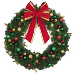 48" Unlit Decorated Wreath - Traditional Décor - Bow Option Available 8 48" Unlit Decorated Wreath - Traditional Décor - Bow Option Available -Christmas Designers dw 48 t b vb 18 rgt