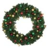 48" Unlit Decorated Wreath - Traditional Décor - Bow Option Available -Christmas Designers dw 48 t 1
