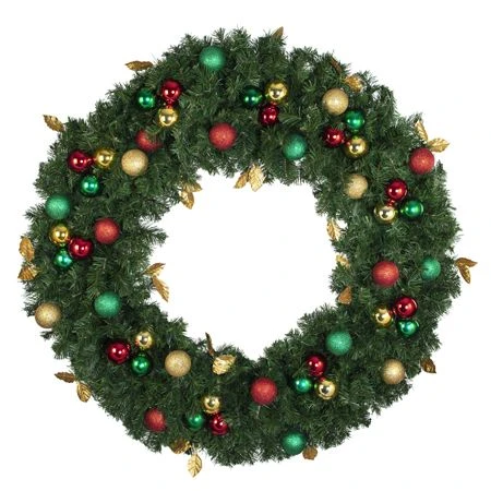 48" Unlit Decorated Wreath - Traditional Décor - Bow Option Available 3 48" Unlit Decorated Wreath - Traditional Décor - Bow Option Available